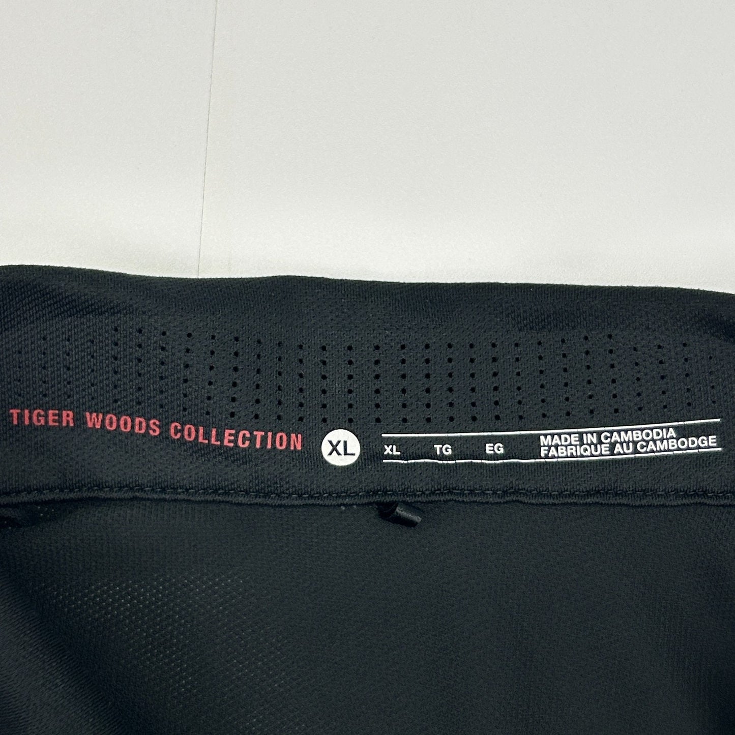 Nike Tiger Woods Collection Vapor Trail Polo Shirt Golf Dri-Fit Black XL X-Large