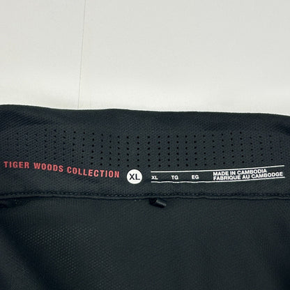 Nike Tiger Woods Collection Vapor Trail Polo Shirt Golf Dri-Fit Black XL X-Large