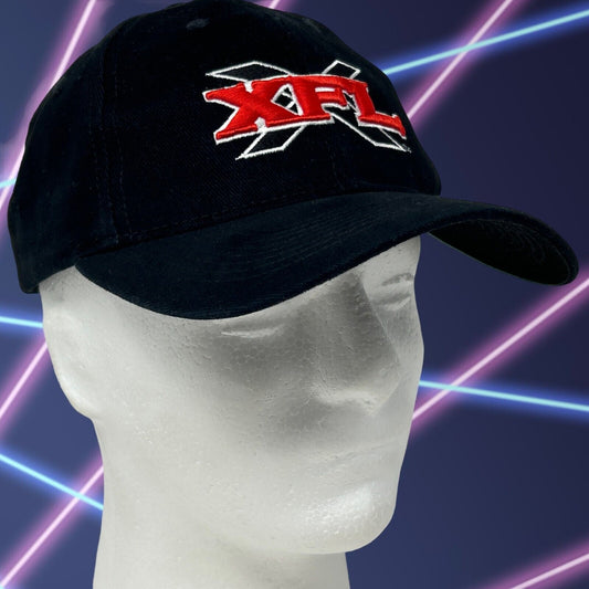 Vintage XFL Logo Baseball Hat Cap Y2Ks 2000s Football WWE Vince McMahon Black