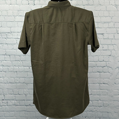 Fried Denim Slim Fit Button Front Shirt Premium Collection Green Mens L Large