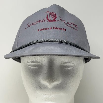 Vintage 90s Sonoma Marin Credit Union Hat Baseball Cap Patelco Snapback Gray