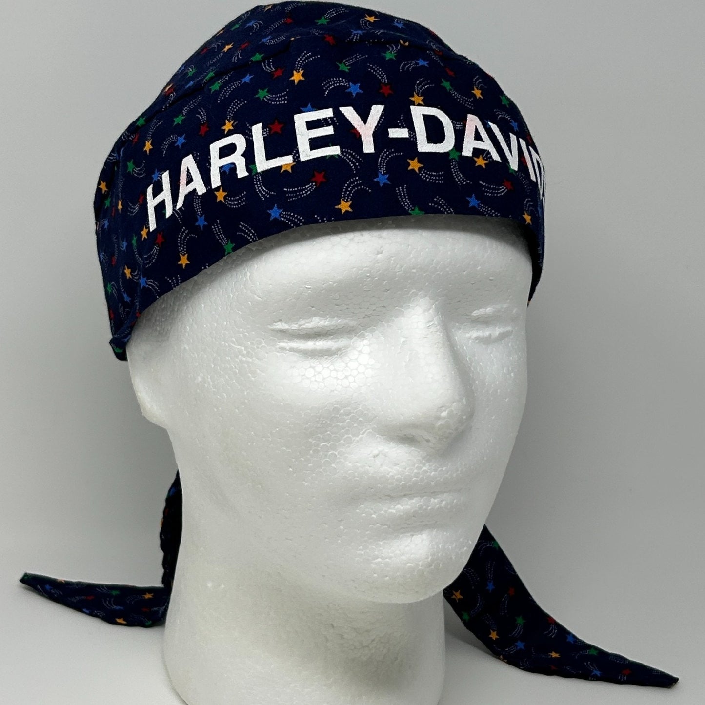 Harley Davidson Skull Cap Head Scarf Bandana Do Rag Durag HD Shooting Stars Blue