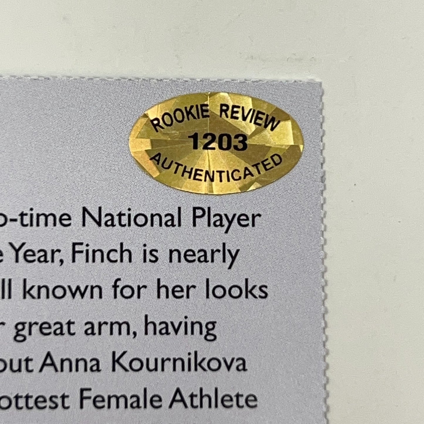 Jennie Finch Autographed Trading Card 2003 Rookie Review Signed Authenticated