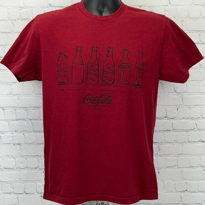 Coca Cola The Distinctive Bottle T Shirt M Medium Red Coke Soda Pop History Tee