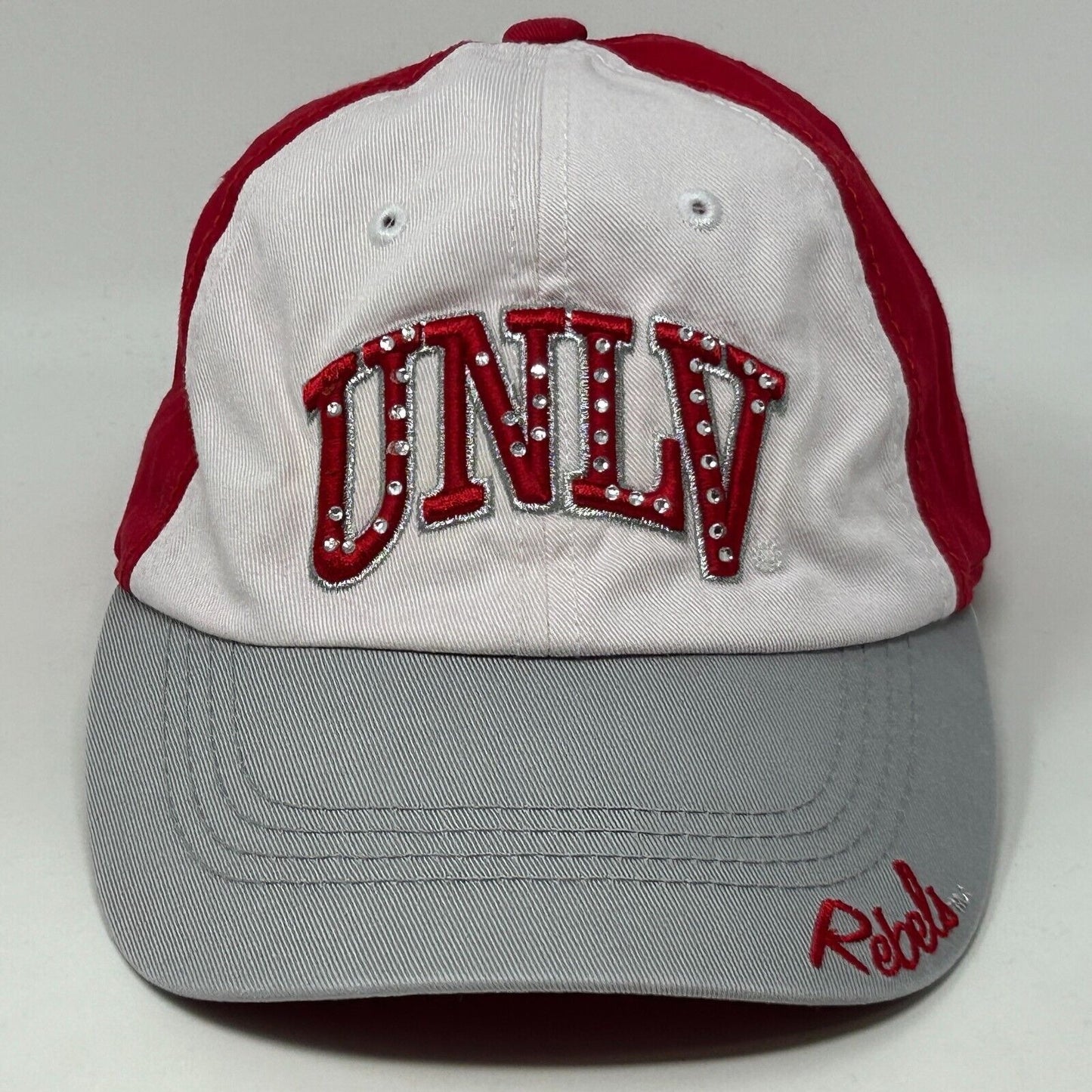 UNLV Runnin Rebels Womens Dad Hat Baseball Cap Las Vegas Rhinestones 6 Panel Red