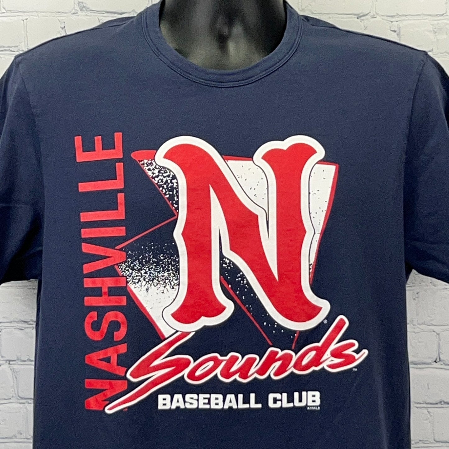 Nashville Sounds Baseball Club T Shirt L Large Blue MiLB 47 Brand Short Sleeve