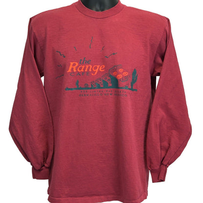The Range Cafe Vintage 90s T Shirt Medium Red New Mexico Long Sleeve Tee Mens