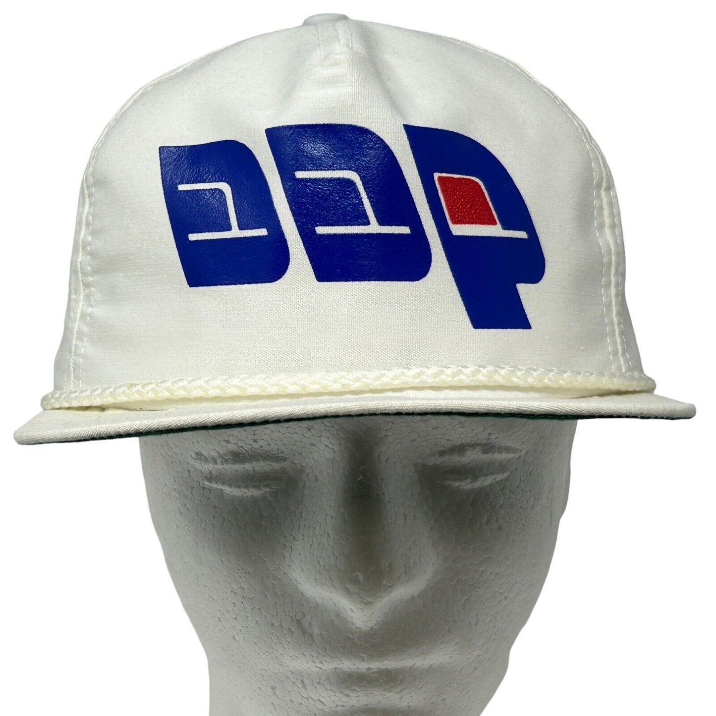 DDP Hat Vintage 80s White Adult Unisex Made In USA Rope Snapback Baseball Cap