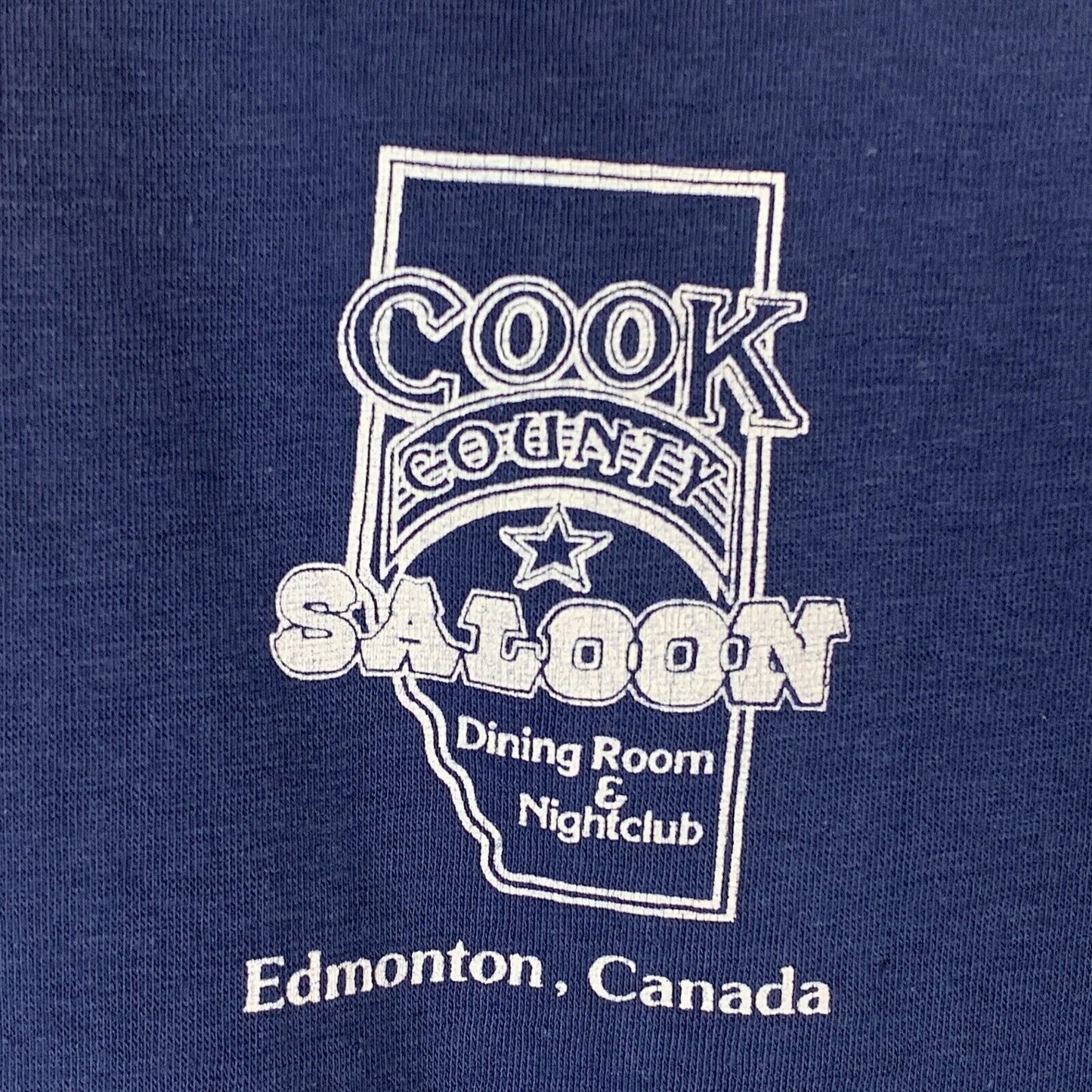 Vintage Cook County Saloon T Shirt Mens Small Edmonton Canada Country Music Blue