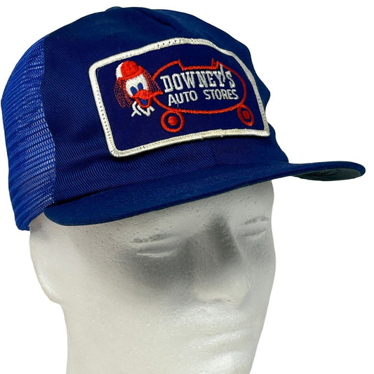 Gorra de béisbol con cierre trasero de malla azul de EE. UU. de Downeys Auto Stores con estilo vintage de los años 80