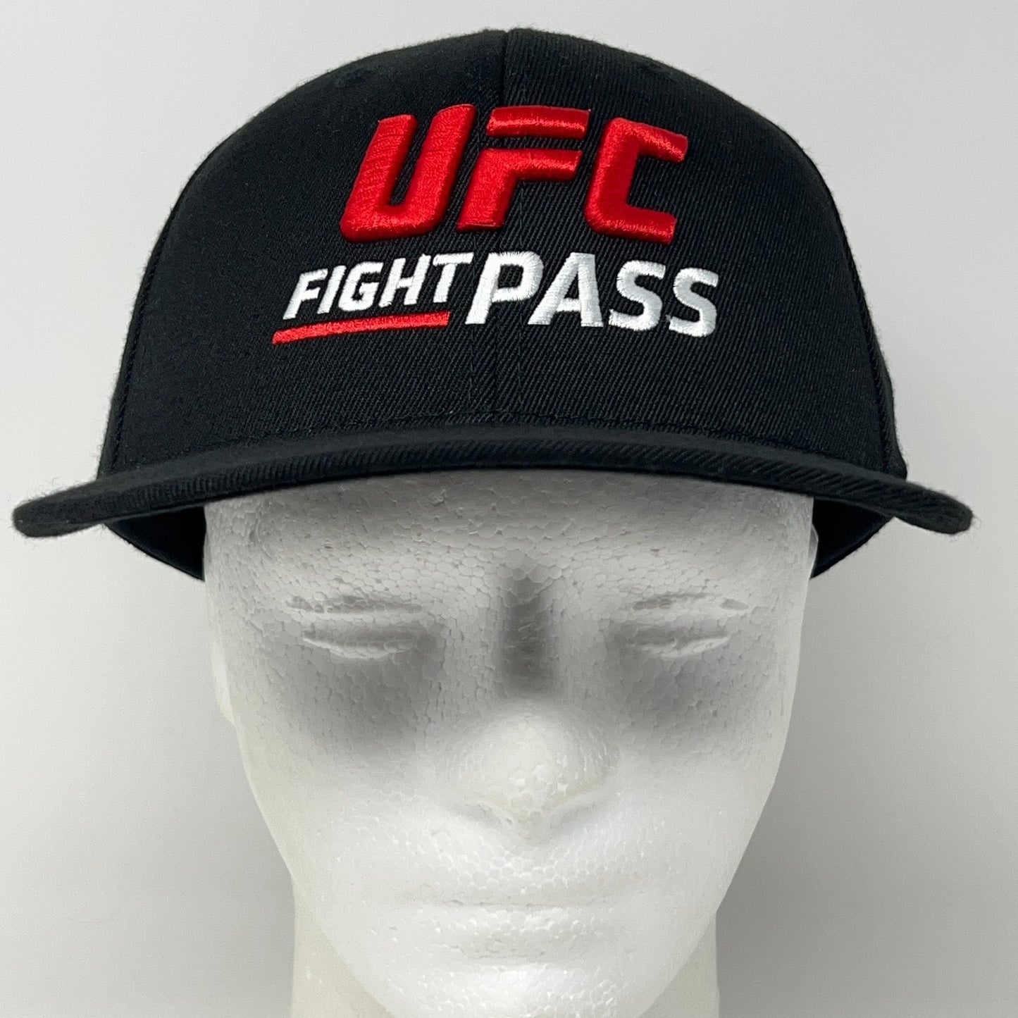 UFC Fight Pass Hat Baseball Cap MMA Mixed Martial Arts Black 210 Flex Fitted S-M