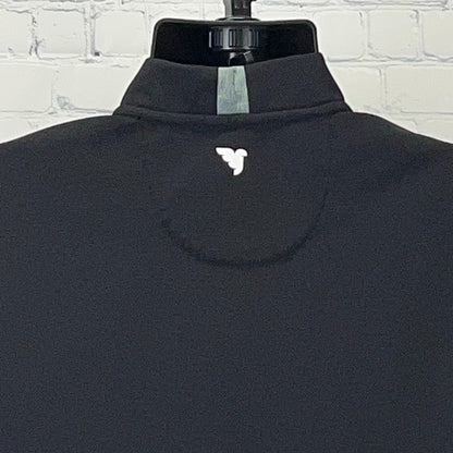 Macade Golf Heath Bomber Henley Shirt Mens L Large Black Short Sleeve Stretch