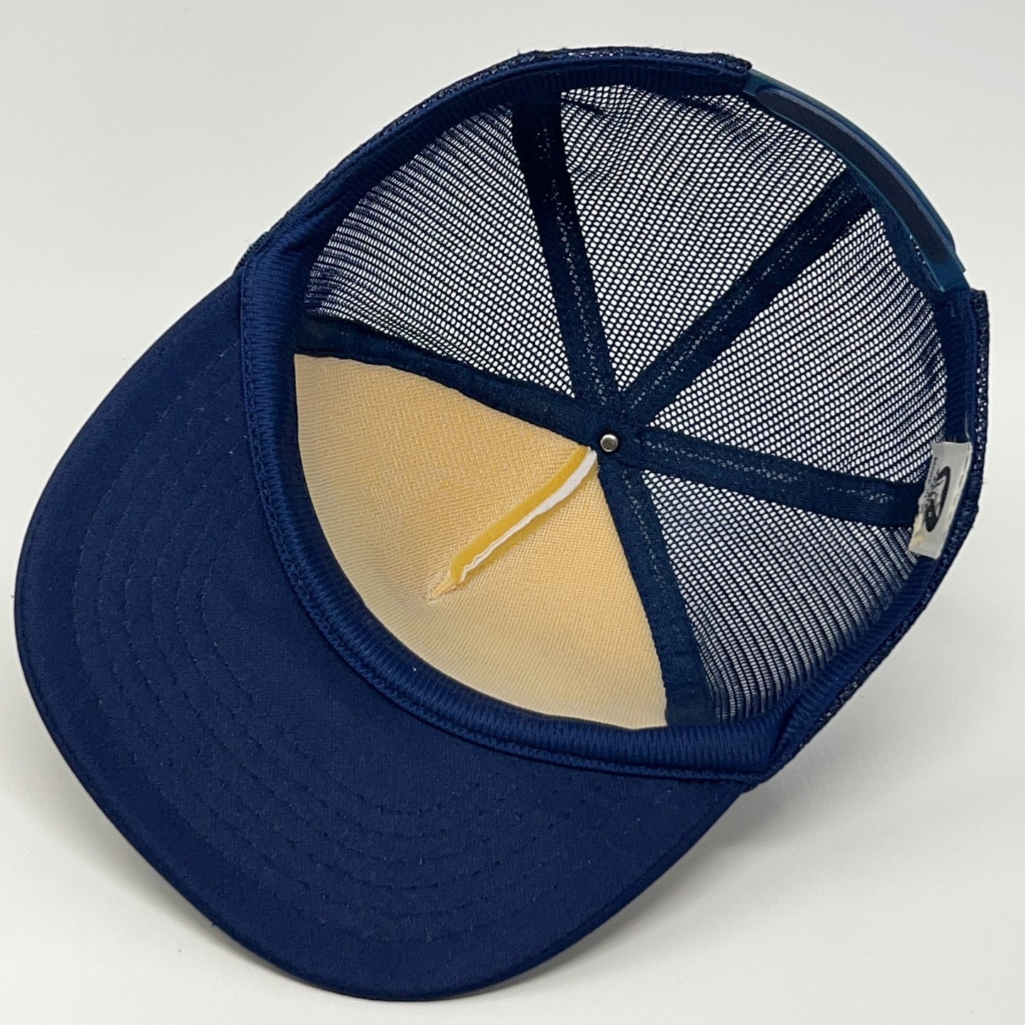 Vintage 80s Alaska Go Kiss a Moose Trucker Hat Baseball Cap Mesh Snapback Blue
