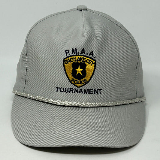 Gorra de béisbol vintage de la policía de Salt Lake City, gorra PMAA de los años 90, snapback gris