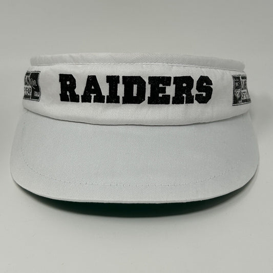 Vintage 80s Las Vegas Raiders Visor Hat Cap White Lineman of the Year Strapback