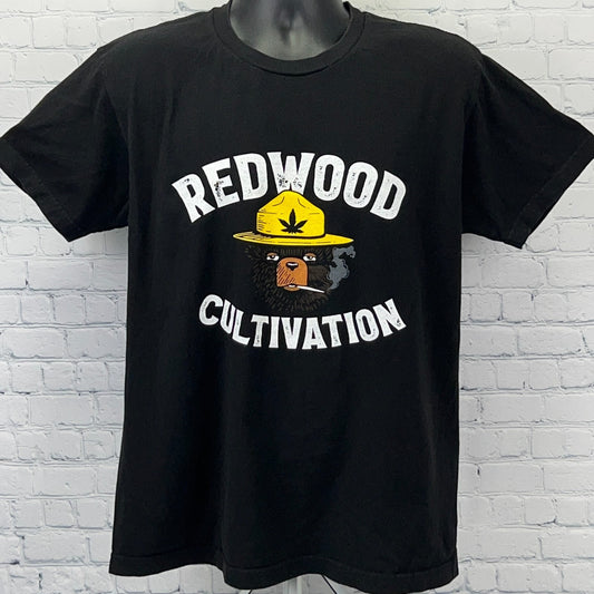 Redwood Cultivation Grow Team T Shirt L Large Black Cannabis Weed Marijuana Tee