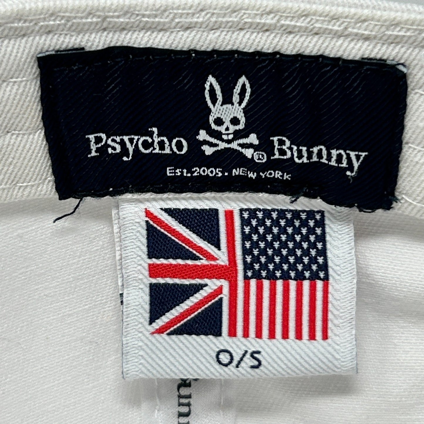 Psycho Bunny Dad Hat Baseball Cap Unstructured 6 Panel Strapback White