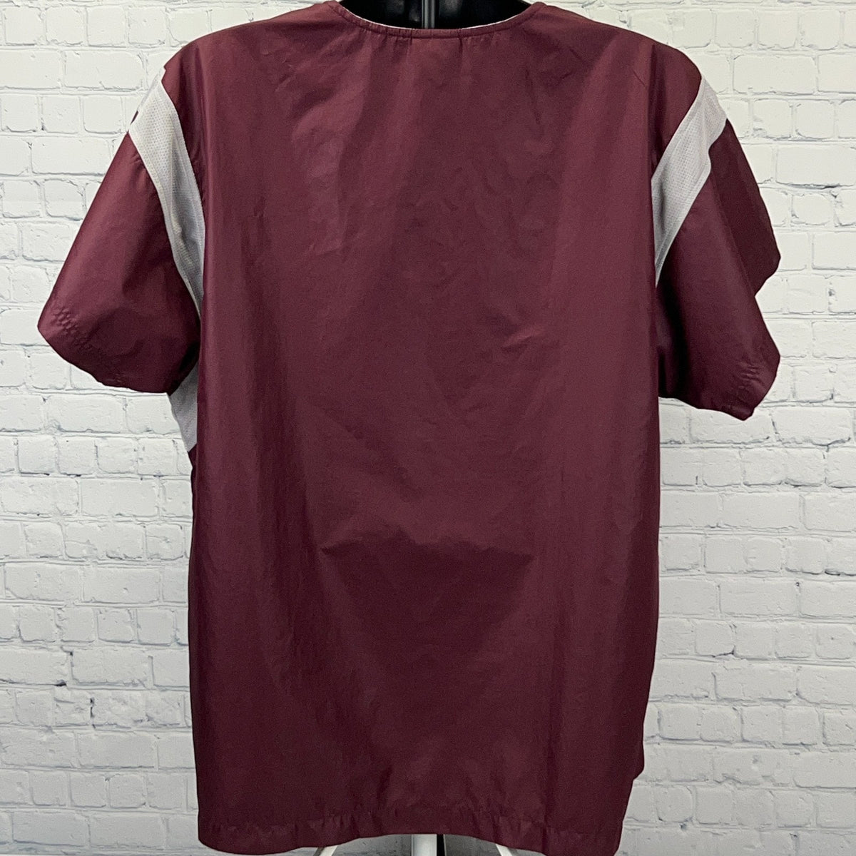 Vintage Y2K Adidas Team Baseball Warm Up Pullover Windshirt L Large Maroon Gray