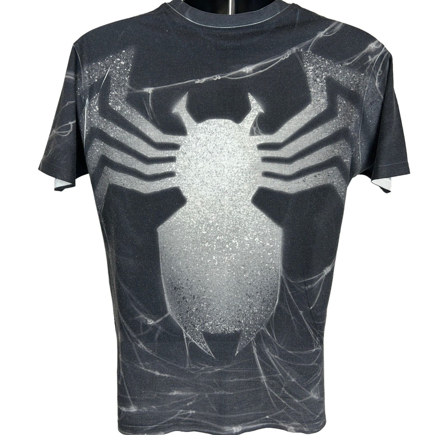 Spider Man Venom All Over Print T Shirt Mens Medium Marvel Comics AOP MCU Black