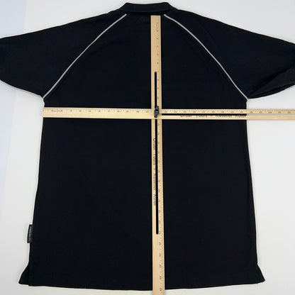 New Zealand All Blacks Polo Shirt Mens L Large Black Rugby Team The Fern Brand