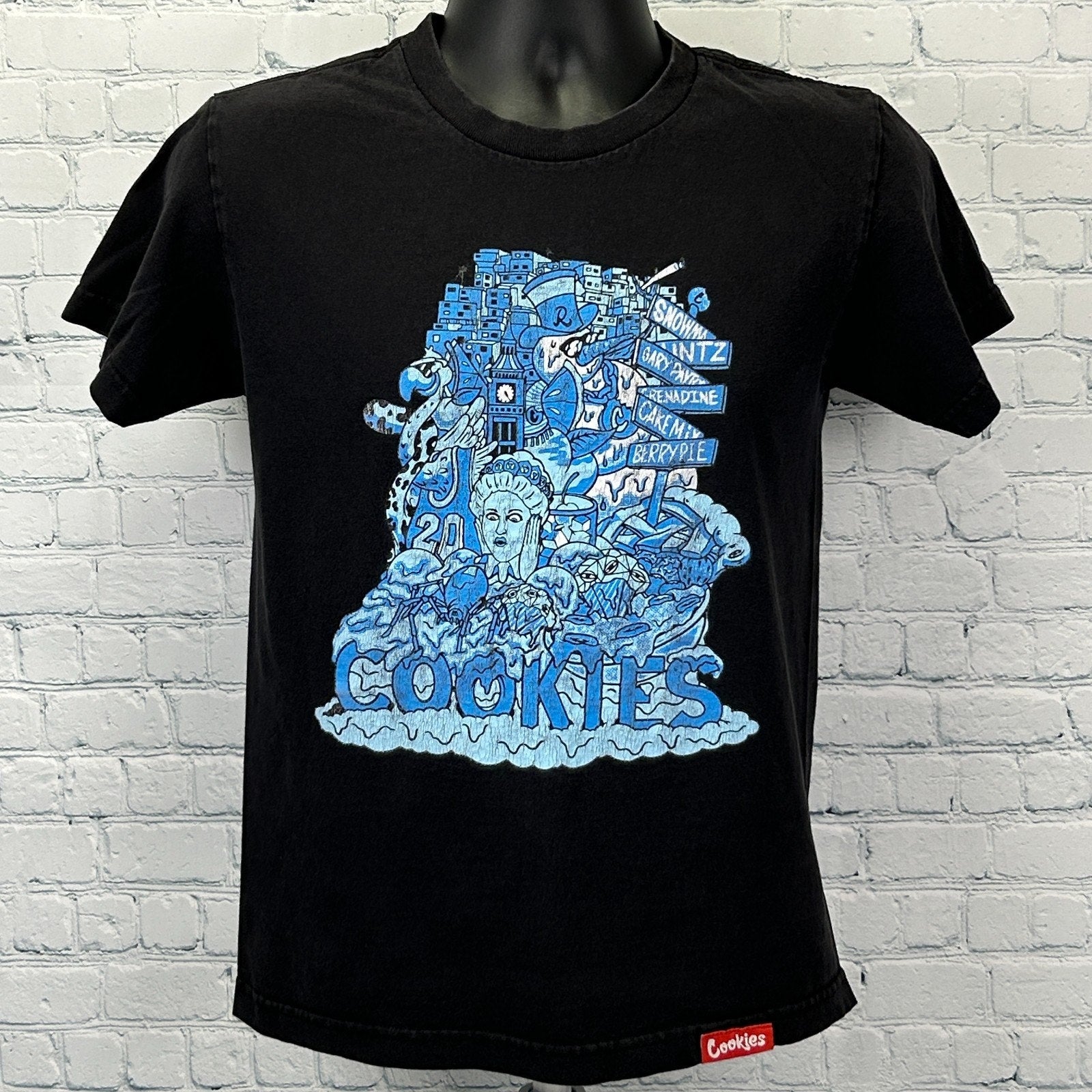 Cookies Cannabis Strains T Shirt Marijuana Pot Weed Streetwear Black Tee S Small - Neon Vintage