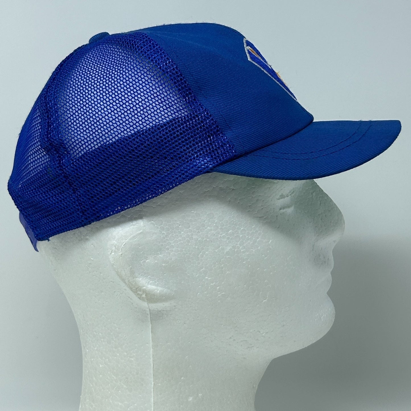 Vintage 80s Milwaukee Brewers Youth Trucker Hat Baseball Cap MLB Snapback Blue