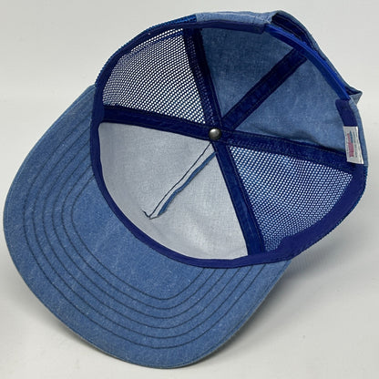 Vintage 80s Mid-America Dairymen Trucker Hat Baseball Cap Mid-Am Snapback Blue