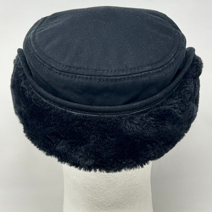 Broner Duck Work Cap Winter Hat Canvas Faux Fur Ear Flap Hunter Black M Medium