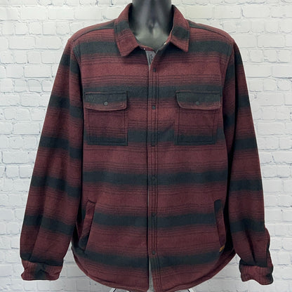 Voyager Flannel Shirt in Rust and Gray with Front Pockets, Full-Coverage Design and Relaxed Fit