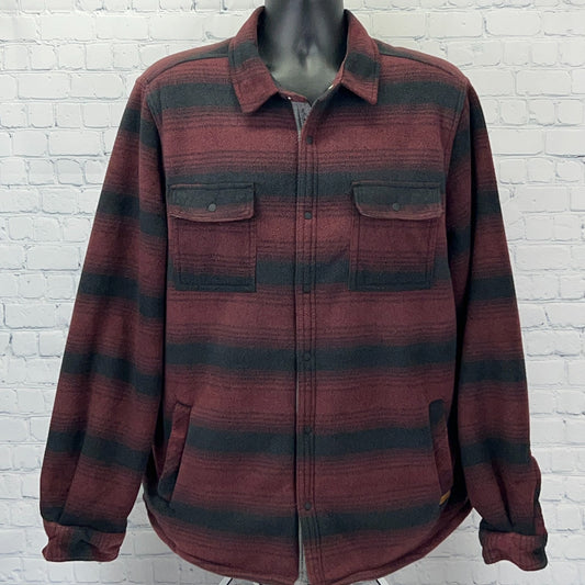 Voyager Flannel Shirt in Rust and Gray with Front Pockets, Full-Coverage Design and Relaxed Fit