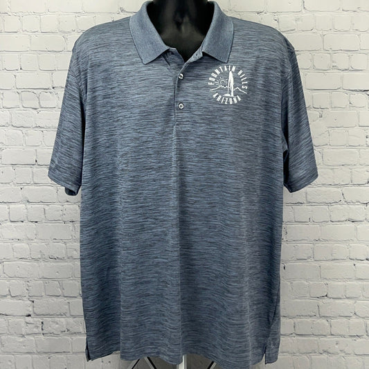 Paragon Men's Polo Shirt in Blue with Fountain Hills Arizona Design
