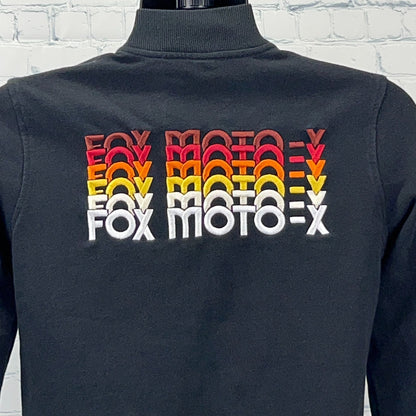 Fox Jacket Back View in Black with Retro Fox Racing Logo