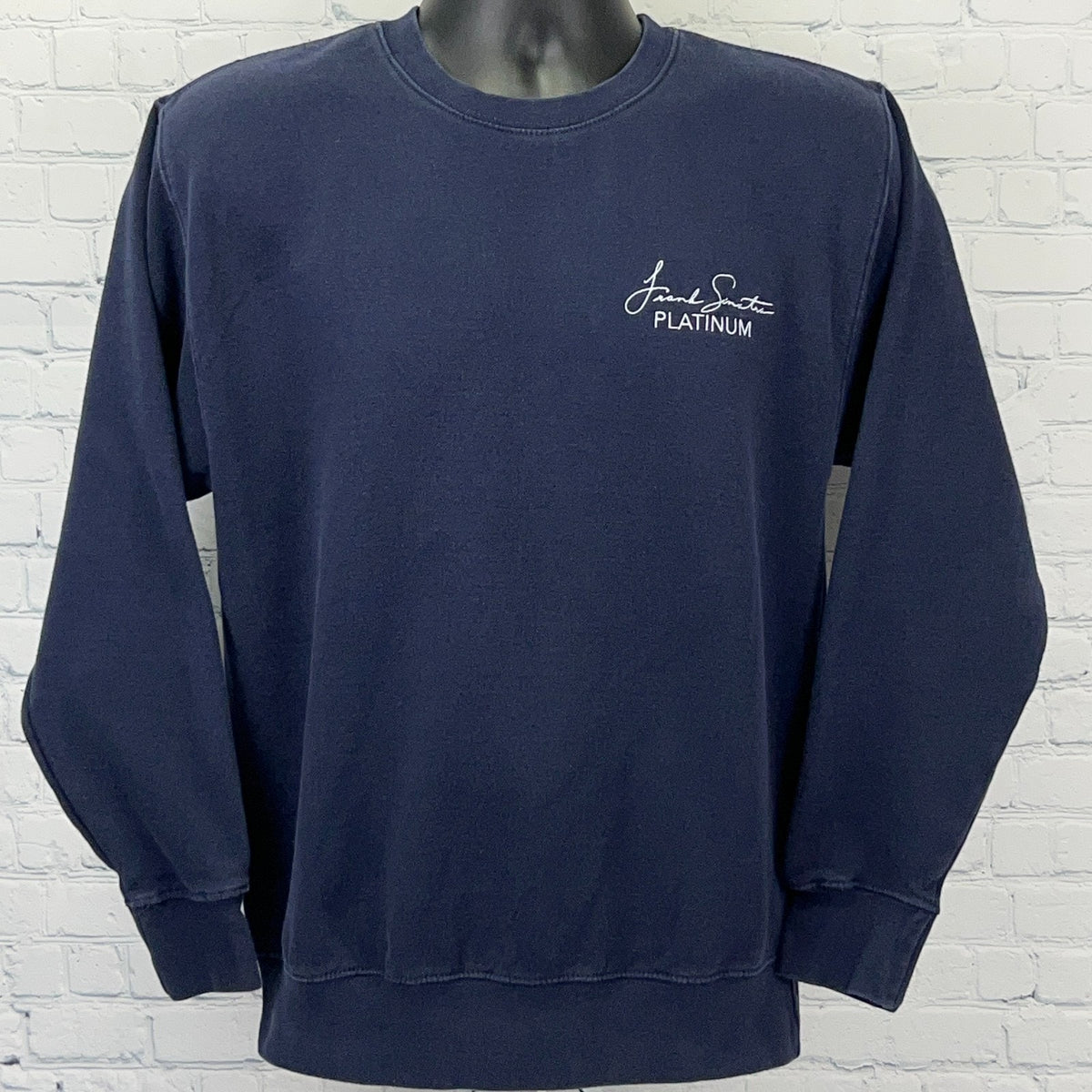 Navy Cotton Heritage Sweatshirt with Frank Sinatra Platinum Logo on Front