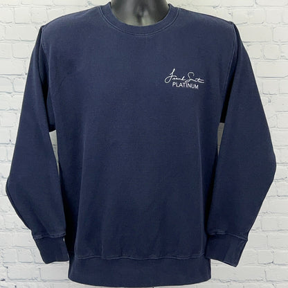Navy Cotton Heritage Sweatshirt with Frank Sinatra Platinum Logo on Front