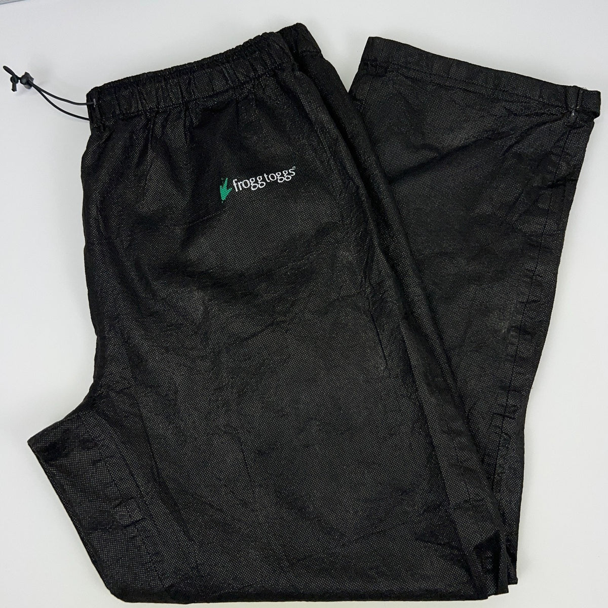 Frogg Toggs Black Lightweight Rain Pants with Elastic Waist for Outdoor Activities