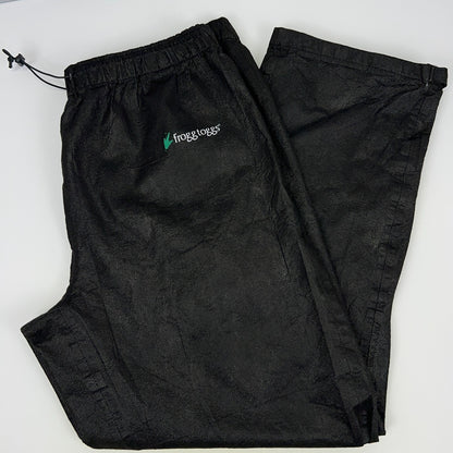 Frogg Toggs Black Lightweight Rain Pants with Elastic Waist for Outdoor Activities