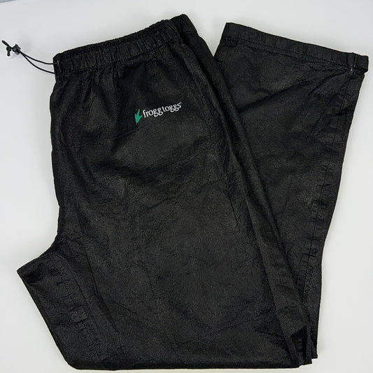 Frogg Toggs Black Lightweight Rain Pants with Elastic Waist for Outdoor Activities