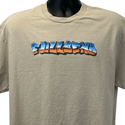 Full Send Beige T-Shirt with Colorful Logo Design displayed from the front, relaxed fit