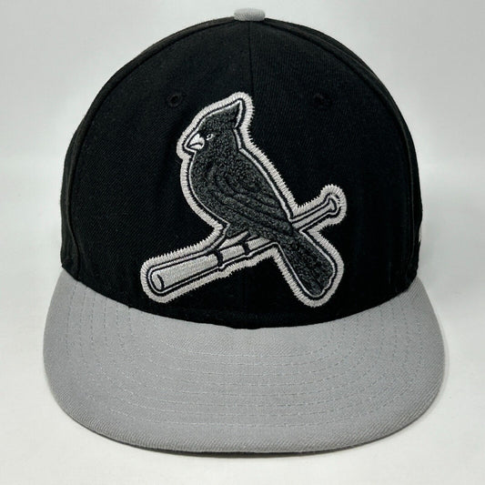Gorra de béisbol St Louis Cardinals, gorra de chenilla negra y gris, MLB New Era, ajustada, 7 3/8