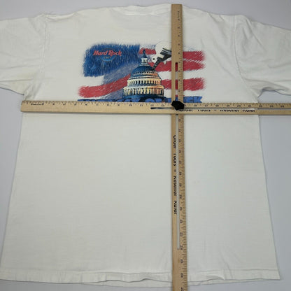 Vintage Hard Rock Cafe Washington DC T Shirt Mens Large Embassy of Rock White