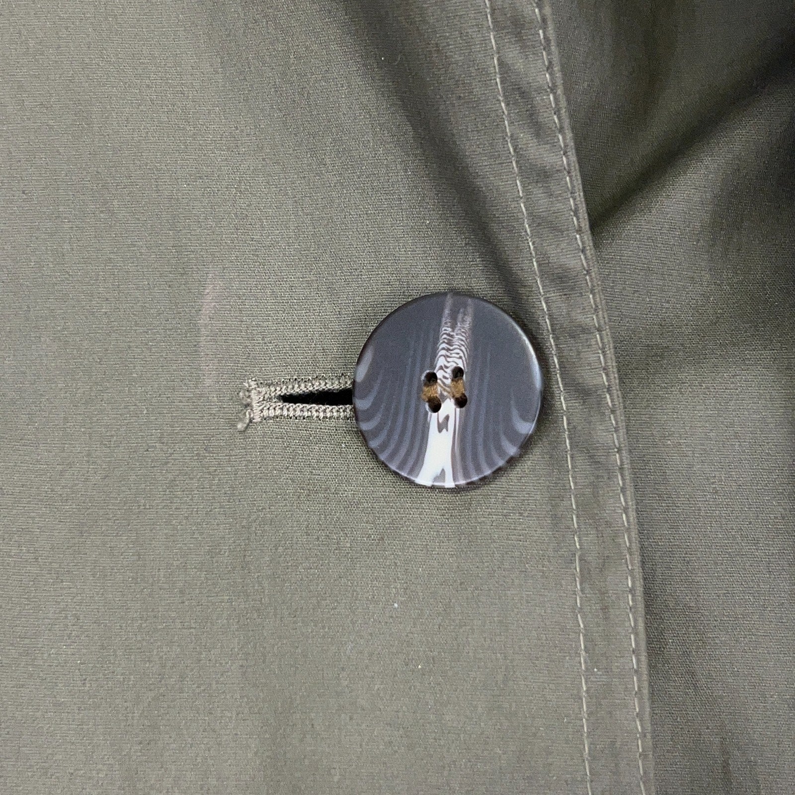 Gallery vintage trench coat in olive green with a stylish button detail