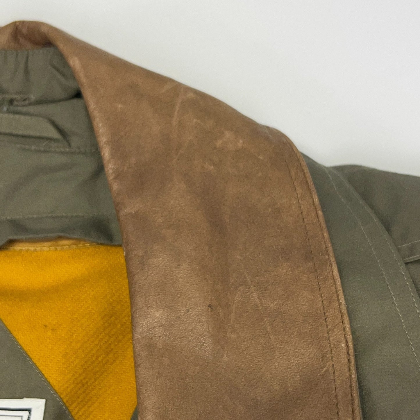 Gallery vintage trench coat in brown and green with detailed collar