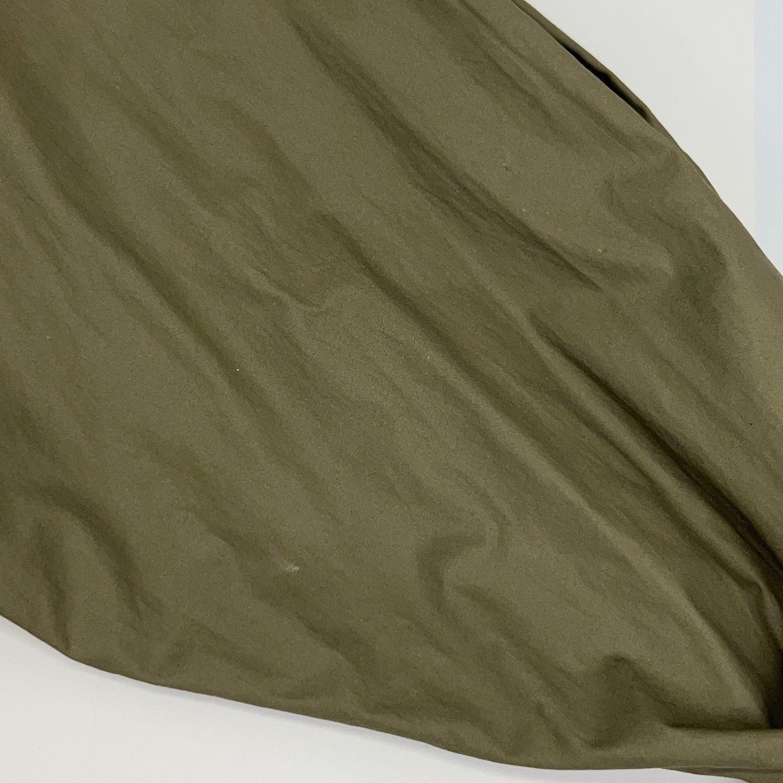 Gallery vintage olive trench coat front view in size medium