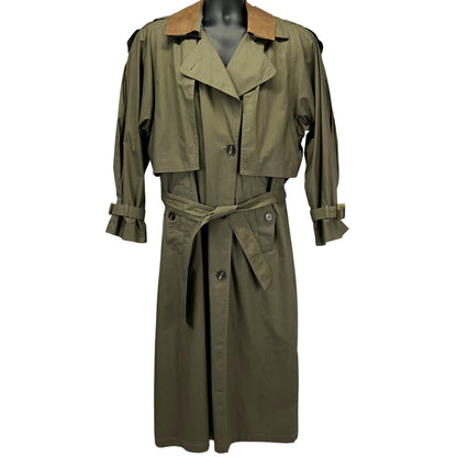 Gallery Vintage Green Trench Coat Front View