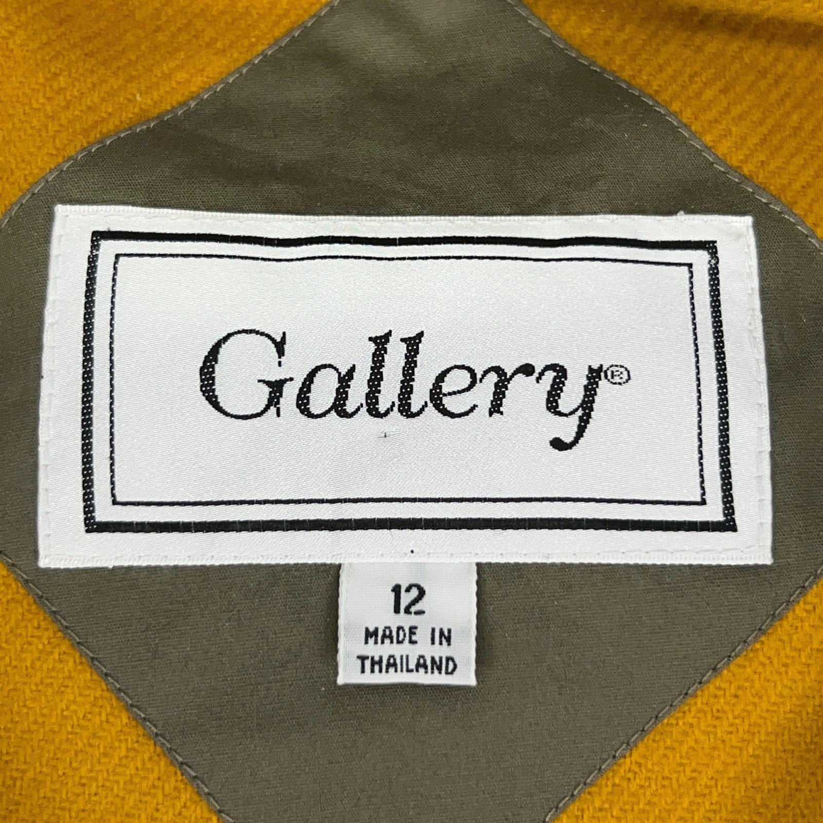 Gallery Vintage Trench Coat in Yellow, Size 12, Front View