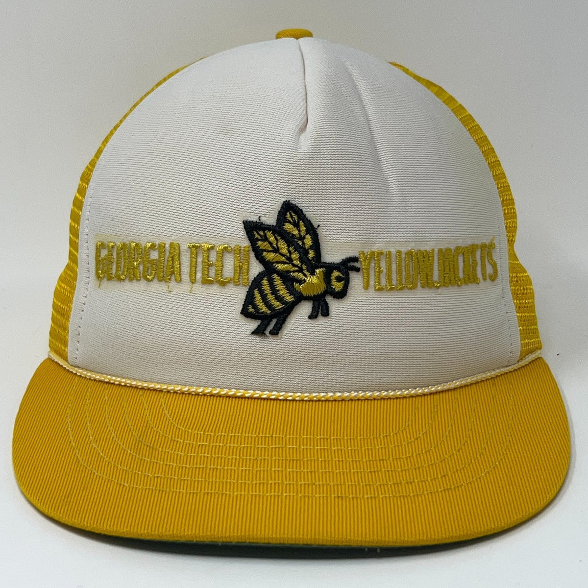 Vintage yellow cap featuring Georgia Tech Yellow Jackets embroidered logo on front