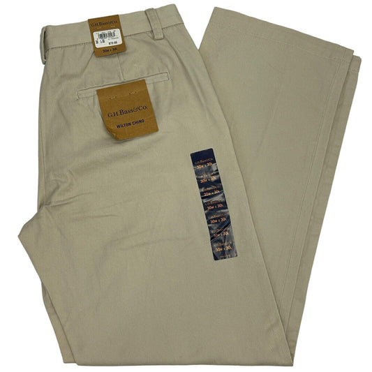 G.H. Bass khaki pants with tags, showing front view and detailing on pockets