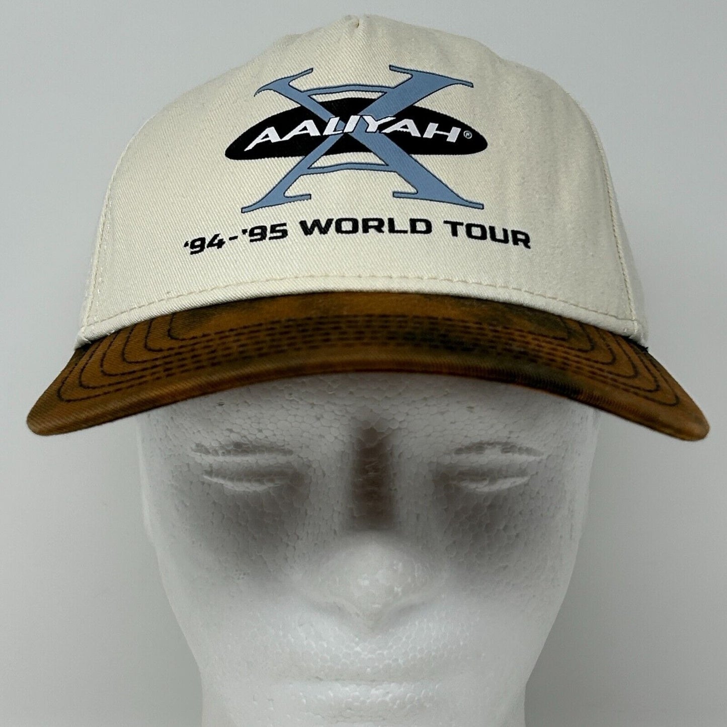 Vintage Aaliyah World Tour Baseball Hat Cap 90s 1994-1995 Concert Snapback White