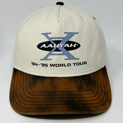 Vintage Aaliyah World Tour Baseball Hat Cap 90s 1994-1995 Concert Snapback White