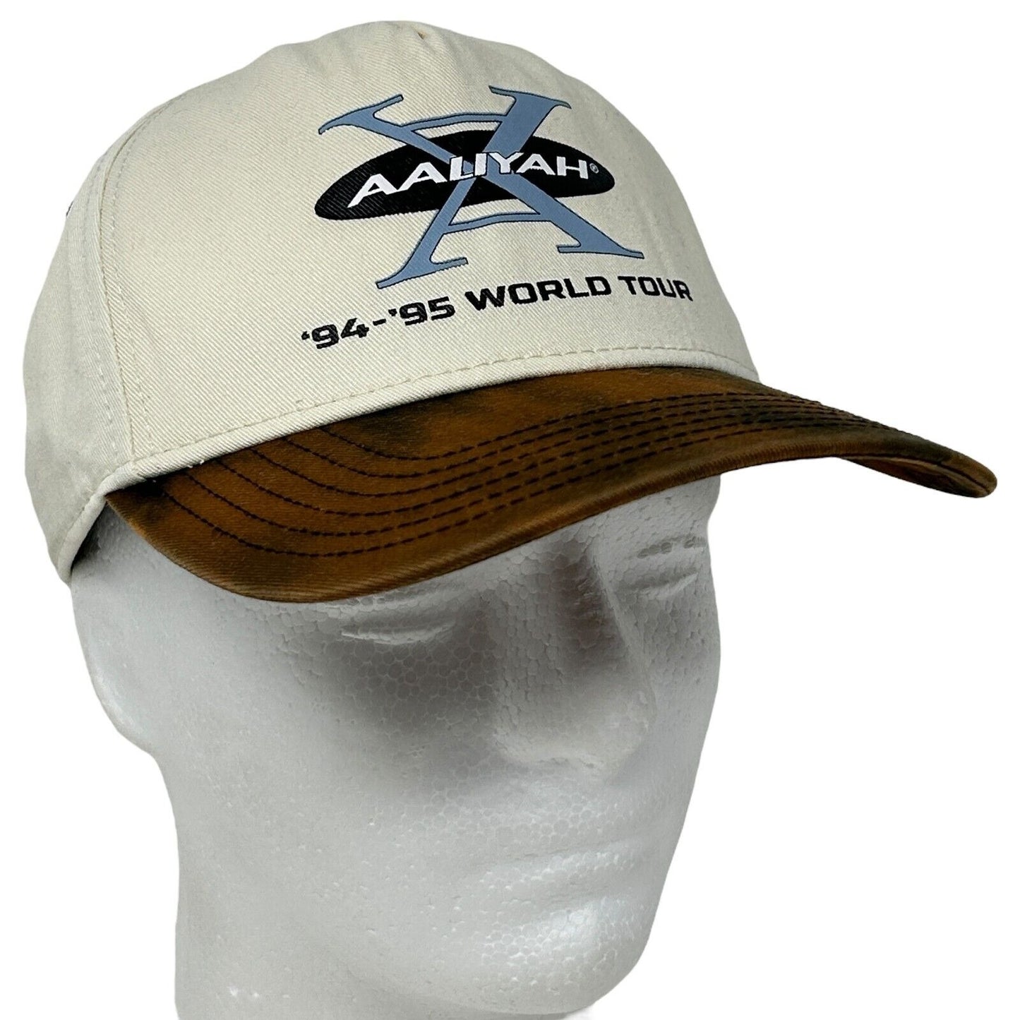 Vintage Aaliyah World Tour Baseball Hat Cap 90s 1994-1995 Concert Snapback White